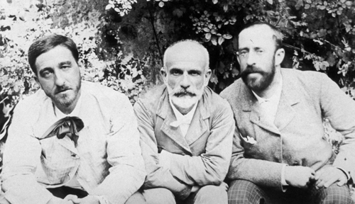 Manuel B. Cossío, Francisco Giner de los Ríos i Ricardo Rubio. Manuel B. Cossío, Francisco Giner de los Ríos i Ricardo Rubio.
