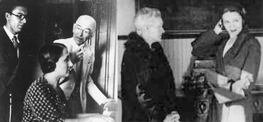 Jesús Bal i Gay, Rosita García Ascot i Manuel de Falla, 1935. Dreta, Marie Curie amb la seva filla Irene, a casa del director de la Residencia, Madrid, 23 d’abril de 1931. Jesús Bal i Gay, Rosita García Ascot i Manuel de Falla, 1935. Dreta, Marie Curie amb la seva filla Irene, a casa del director de la Residencia, Madrid, 23 d’abril de 1931.