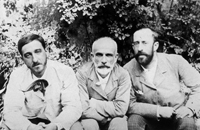 Manuel B. Coss&iacute;o, Francisco Giner de los R&iacute;os y Ricardo Rubio.