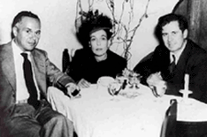 From left, Luis Cernuda, Mar&iacute;a Luisa G&oacute;mez Mena and Manuel Altolaguirre, Mexico, 1950s. Residencia de Estudiantes archives, Madrid 