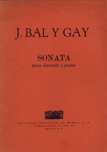 Jes&uacute;s Bal y Gay,sonata para clarinete y piano