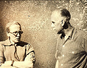 Mar&iacute;a Dolores Arana with Luis Cernuda, Mexico 1950s