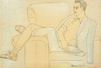 Gregorio Prieto, Retrato de Luis Cernuda sentado, hacia 1940