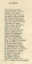 Luis Cernuda, mecanoscrito del poema &laquo;El perfume&raquo;, 1946-1948