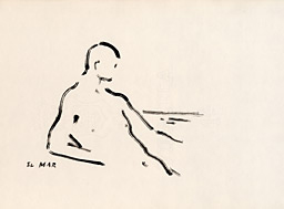 Ram&oacute;n Gaya, El Mar, 1997. Homenaje a Luis Cernuda Tinta sobre papel, 21 x 28 cm