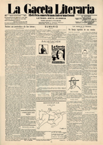 Portada del n&uacute;mero 1 de La Gaceta Literaria, 1927. Fundaci&oacute;n Jos&eacute; Ortega y Gasset, Madrid