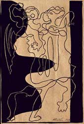 Manuel &Aacute;ngeles Ortiz, Composici&oacute;n, 1927. L&aacute;piz sobre papel, 18 x 24 cm. colecci&oacute;n particular. cortes&iacute;a de la galer&iacute;a guillermo de osma, madrid. 