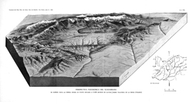 Perspectiva panor&aacute;mica del Guadarrama realizada por J. Carandell publicada por el Museo de Ciencias Naturales en 1915