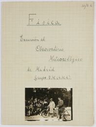 Cuaderno de excursi&oacute;n al Observatorio Meterol&oacute;gico de Dionisio Fern&aacute;ndez Fern&aacute;ndez, alumno del Instituto-Escuela, 1927-1928