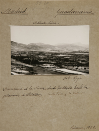 Panorama de la sierra desde Tablada hasta la planicie de Villalba. La Maliciosa y Sierra de Collado Mediano. Fotograf&iacute;a de Jos&eacute; Royo G&oacute;mez, 1933