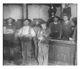 Taberna de un pueblo de Gredos, entre 1916 y 1932. Trabajo de campo de los investigadores de la Secci&oacute;n de Folclore del Centro de Estudios Hist&oacute;ricos. Fotograf&iacute;a en cristal