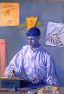 Benjam&iacute;n Palencia, El grabador, 1919. &Oacute;leo sobre cart&oacute;n, 105 x 73,5 cm. Colecci&oacute;n  particular 