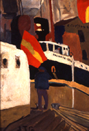 Joaqu&iacute;n Torres Garc&iacute;a, El barco espa&ntilde;ol, 1918. &Oacute;leo sobre cart&oacute;n, 52 x 36 cm. Colecci&oacute;n Juan Ybarra, Barcelona 