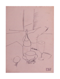 Francisco Bores, Sin t&iacute;tulo (Bodeg&oacute;n de la taza de caf&eacute;), h. 1925