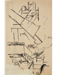 Pablo Ruiz Picasso, Jouer de mandoline (M&uacute;sico con mandolina), h. 1911-1912