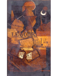 Juan Gris, Tabaco, peri&oacute;dico y una botella de vino rosado