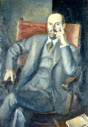 Daniel V&aacute;zquez D&iacute;az, Retrato de Juan Ram&oacute;n Jim&eacute;nez, s. a. &Oacute;leo sobre tela, 135,8 x 92,5 cm