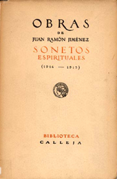 Juan Ram&oacute;n Jim&eacute;nez, Sonetos espirituales, Madrid, Calleja, 1917