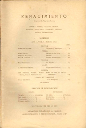 Renacimiento, n&uacute;m. 1, Madrid, marzo de 1907