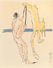 Hombre y caballo en la playa, 1932. Private collection. Almer&iacute;a