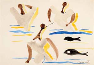 Figuras y peces, hacia 1929