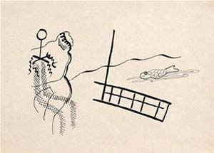 Sin t�tulo, hacia 1929
Tinta sobre papel, 158 x 218 mm [Frontis al poema �X� de la segunda parte]