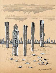 Figuras p�treas, hacia 1932
Tinta y gouache sobre papel
