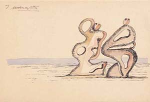 Dos figuras en la playa, hacia 1932