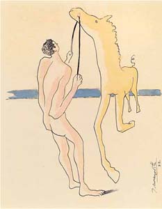 Hombre y caballo en la playa, 1932 Hombre y caballo en la playa, 1932