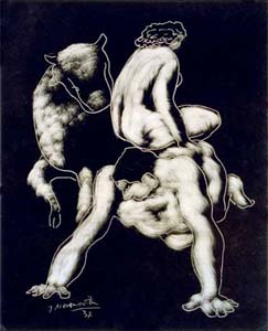 Sin t�tulo [Hombre, mujer y toro], 1937
Grafumo, 26,5 x 22 cm