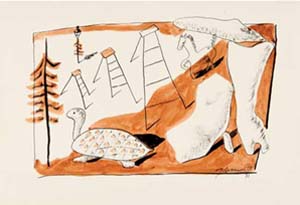 Sin t�tulo [Tortuga, caballo, escaleras, figuras p�treas y farol], 1931