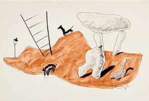 Sin t�tulo [Escalera, d�lmen, perros, caballo y tortuga], 1931