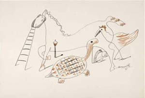 Sin t�tulo [Caballo, escalera, tortuga y gallo], 1931
