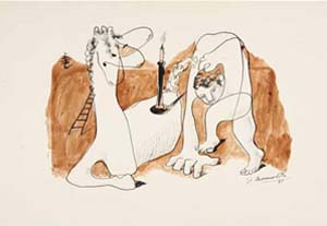 Sin t�tulo [Caballo, escalera, vela y hombre], 1931