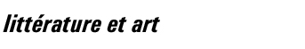 litt&eacute;rature et art 