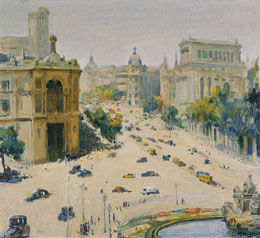 Marceliano Santamar&iacute;a, Calle de Alcal&aacute;, 1944. &Oacute;leo sobre lienzo, 54 x 60 cm