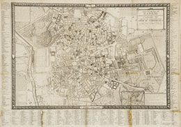 Tom&aacute;s L&oacute;pez, Plano geom&eacute;trico de Madrid,1760. 82 x 108,5 cm. Dedicado al rey Carlos III