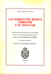Portada del discurso de ingreso de Manuel de Ter&aacute;n en la Real Academia Espa&ntilde;ola, Madrid,1977